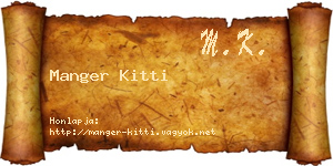 Manger Kitti névjegykártya